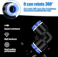 60 Pcs Push to Connect Fittings Air Line Pneumatic Kit Quick Release 1/4″ Od,NEW