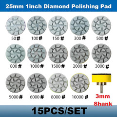 1 Inch 25mm Mini Diamond Polishing Pad Set 14Grit Water Sanding Discs 50 10000
