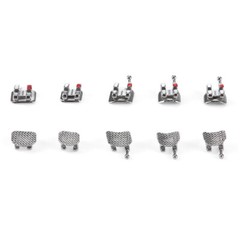 Dental Orthodontic Brackets Braces Mesh Base Mini Roth MBT 022 018 Hooks MIM