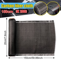 150cm x 20cm Carbon Fiber Fabric Cloth Sheet Roll 2×2 Twill Weave 3K 200g Black