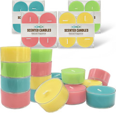 Spring & Summer Scented Tealight Candles 16 Pack, Natural Soy & Bee Wax Blend, E