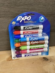 EXPO Assorted COLOR 12 Count , Low Odor Dry Erase Markers Chisel Tip New