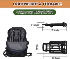 25kg/55lbs Folding Hand Truck – Lightweight Utility Cart with Oversized Wheels