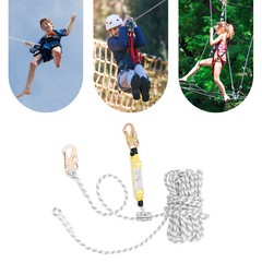 Anti-ratcheting Lifeline Lanyard Fall Arrester Protection+hook Rope Equip 100ft