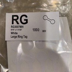 1000 Barbell Ring Tags Jewelry Tags White 9/16 X 1-11/16