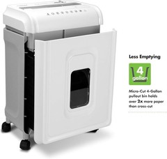 8-Sheet Micro-Cut Shredder for Paper, CDs & Credit Cards – White/Gray