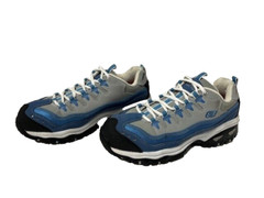 Skechers Work women’s size 8M steel toe lace up shoes blue/gray