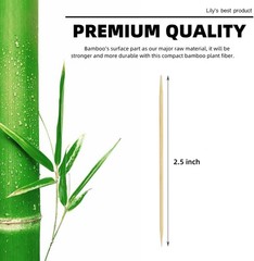 Bamboo Toothpicks 600 Pack Double-Point for Teeth, Fruit & BBQ Appetizer