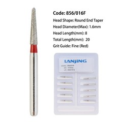 Dental Burs Diamond FG Round End Taper Cylinder High Speed Friction Grip 850 856