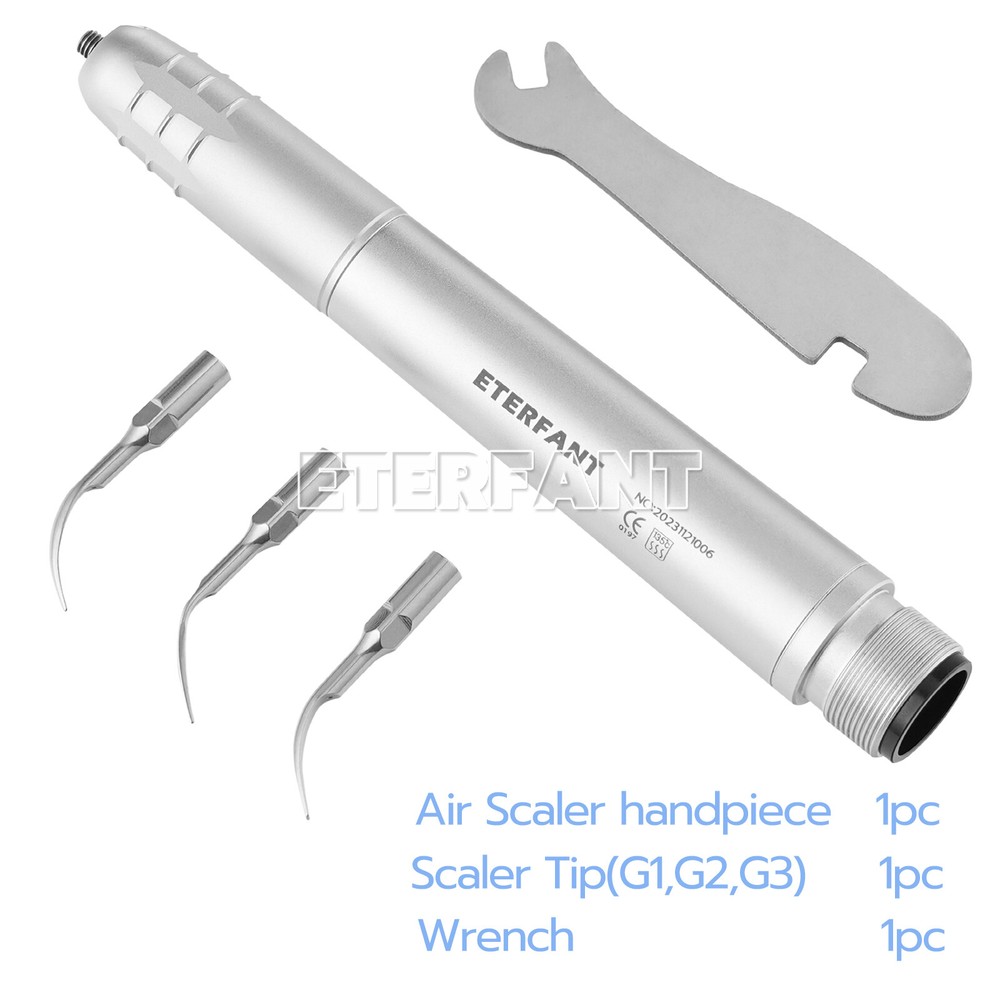 ENTERFANT Dental Ultrasonic Air Perio Scaler Handpiece Hygienist 2H/4H+3Tips