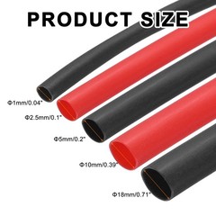 Heat Shrink Tubing 3.5mm Dia 2:1 Heat Shrink Tube Wrap Cable Sleeve 3.1m Black