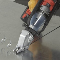 Malco TurboShear Double Cut Sheet Metal Cutting Drill Attachment with Case