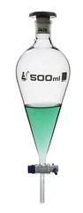 Eisco Labs 500ml Separatory Funnel, Pear shaped – Borosilicate Glass
