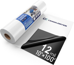 Crawl Space Vapor Barrier – 12 Mil (10′ X 100′), Heavy Duty Plastic Sheeting,…