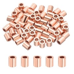 7/64″ (2.8mm) Wire Rope Stop Sleeve, 60 Pcs Copper Crimping Loops Sleeve
