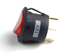 5 Pieces Red LED Round Rocker Switch 12 Volt 3 Prong Car SPST Toggle Switch New