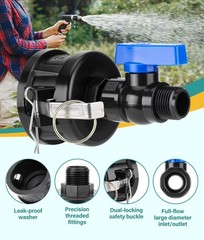 IBC Tote Hose Adapter Kit, 2″ Cam Lock fittings for 275-330 Gallon Tank, IBC …