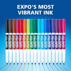 EXPO Low Odor Dry Erase Markers Fine Tip Assorted Colors 12 Pack