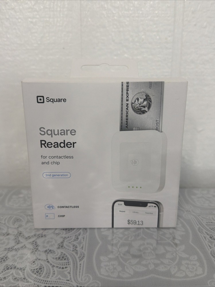 New Square Card Reader for Contactless and Chip 2nd Generation White Sealed!