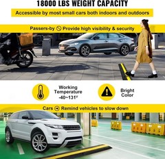 4 Pack of 1-Channel Rubber Cable Protector Ramps Heavy Duty 18000Lbs Load Cap…