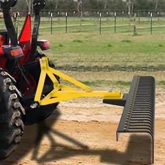60″ 3 Point Landscape Rock Rake Category 1 Tractor Attachment Soil Gravel Lawn