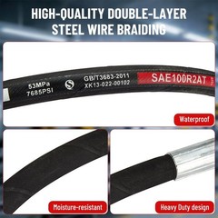 18″/24″/36″ – 3/8″ Hydraulic Hose #6 JIC Female Straight Swivel Fittings