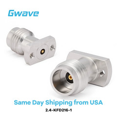 2.4mm Female Solderless PCB Connector with 2 Hole Flange for Stripline, DC-50GHz