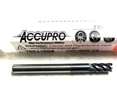 2PC Accupro 70211008 3/16″ 5FL Corner Radius End Mill .01R Solid Carbide AlTiN