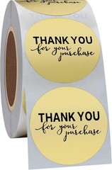 Hybsk Gold Foil Thank You for Your Purchase Stickers 1.5″ Round small,