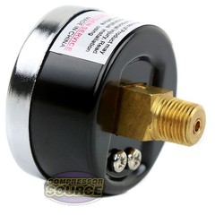 1/8″ NPT Air Compressor Hydraulic Pressure Gauge 0-60 PSI Back Mount 1.5″ Face
