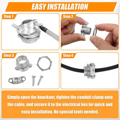 20 Packs 1/2″ 3/4″ 1” Cable Connectors Compatible with Romex, Zinc Alloy Wire