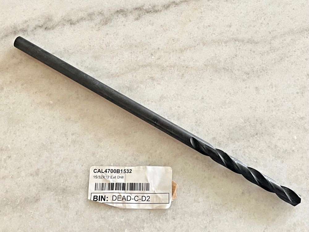 California Tool CA4700B 15/32″ x 12″OAL Extra Length HSS Black Oxide Twist Drill