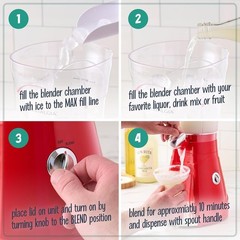 64 Oz Red Margarita & Slush Maker – Powerful Blender for Daiquiris & Smoothies