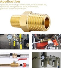 Heavy Brass Pipe Nipples 1/4 NPT x 1/8 NPT – Set of 4 Durable Connectors