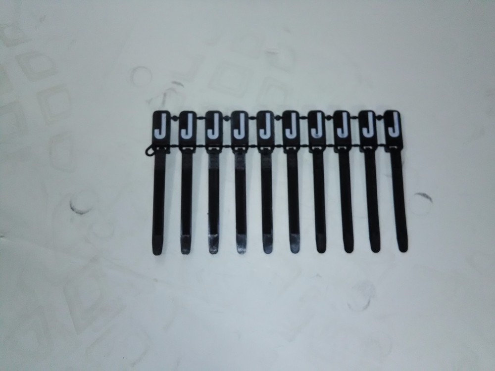 Budco Tie Wrap Marker J 3″BLK-W/TAG 100 per pack