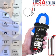 Digital Clamp Meter TRMS AC DC Volt Amp Current Clamp on Voltmeter Multimeter