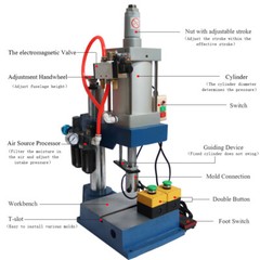 1763Lb/800kg Pneumatic Punch Machine w/2Control Button Vertical Type 0.4-0.7Mpa