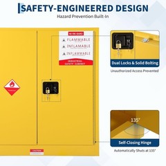 Flammable Safety Cabinet 2/4/30/40/45 Gal Fire Resistant Steel Storage Cabinet