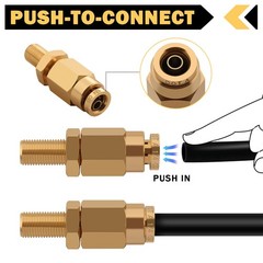 1/4″ Inflation Schrader Valve with Push to Connect for 1/4″ OD Air Line