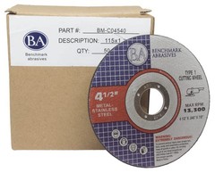 Benchmark Abrasives Grinder Cut Off Wheels 4 1/2 Inch Aluminum Oxide Thin Type 1