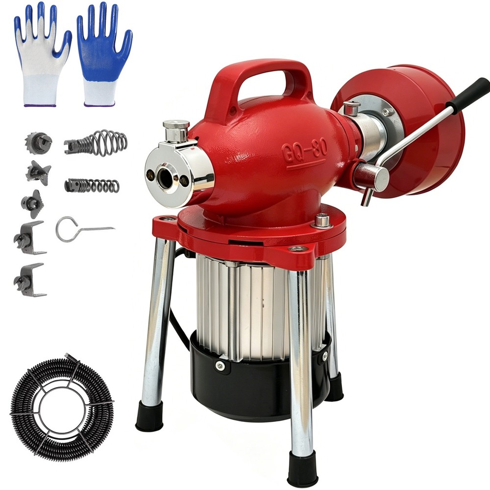 Drain Cleaner Machine 100Ft x 5/8″ Drain Auger Sewer Snake Plumbing with Cutters
