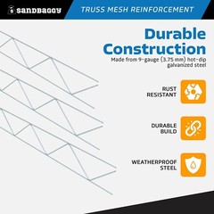 Sandbaggy 8 ft Truss Mesh Reinforcement – Hot Dipped Galvanized (8 ft L x 6″ W)