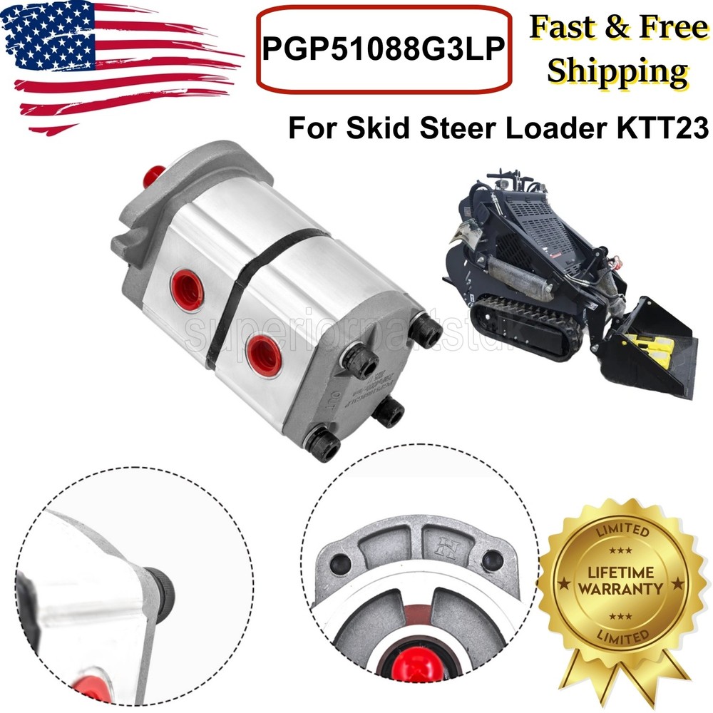 PGP51088G3LP Two-Section Hydraulic Pump For AGT Skid Steer Loader KTT23