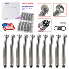10 Pcs NSK Style Dental High Speed Handpiece Push Button Type 4Hole ASkeadnt