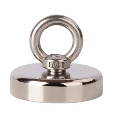 2Pc Neodymium Fishing Magnets 200LBS Pulling Force Strong Round Rare Earth 48mm