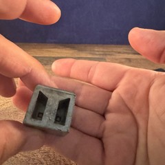Vintage Letter Print Press Block “No Postage” Metal 1″x1″