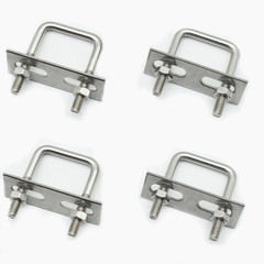 Stainless Steel Square U Bolt Clamp, Square Tube Clamps with Nut and Plate for B
