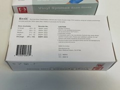 N3: 4 Boxes – 100 each box – Basic Vinyl Synmax Exam Gloves XL BMPF3004