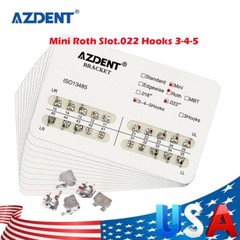 10kits AZDENT Dental Brackets Braces Orthodontic Mini Roth0.022″ Hooks 3-4-5