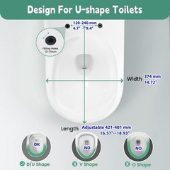 SADALAK D/U Shape Toilet Seat,Soft Close and Quick-Release for Easy Cleaning …